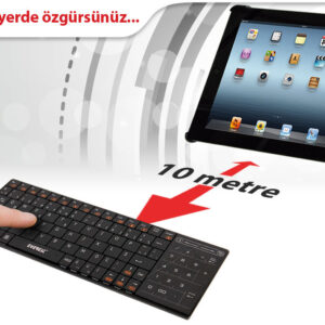 Everest KB-027W Siyah 2.4GHz Mini Q Multimedia Kablosuz klavye Mouse