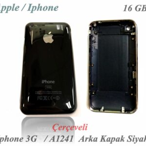 Apple iPhone 3G A1241 16GB Arka Siyah Kapak 597C-A1241 Çerçeveli ve ON-OFF plastik Düğme