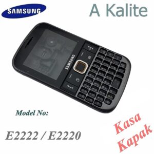 Samsung E2222 Chat 222 E2220 Kasa Tuş Takımı Kapak Siyah