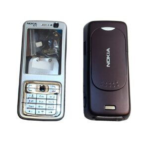 Nokia N73 Full Kasa Kapak Tuş Takımı Nokia N73 Uyumlu Gri Renk Orta Kasa Ön Kapak Arka Kapak