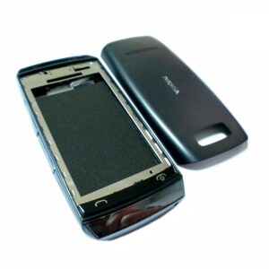 Nokia Asha 305 Full Kasa Kapak Tuş Takımı Nokia 306 Uyumlu Siyah Renk Orta Kasa Ön Kapak Arka Kapak