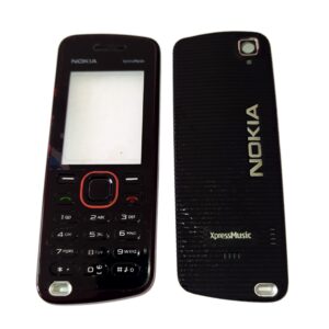 Nokia 5220 Kapak Nokia 5220 uyumlu Siyah Renk Ön Kapak Arka Kapak Tuş Takımı