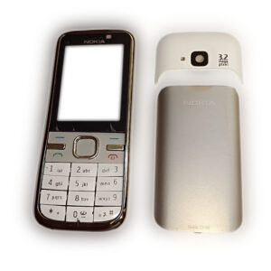 Nokia C5-00 Kapak Nokia C5 uyumlu Beyaz Gri ön Kapak Arka Kapak Tuş Takımı