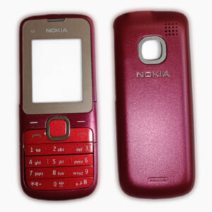 Nokia C2-00 Kapak Nokia C2-00 uyumlu Kırmızı ön Kapak Arka Kapak Tuş Takımı