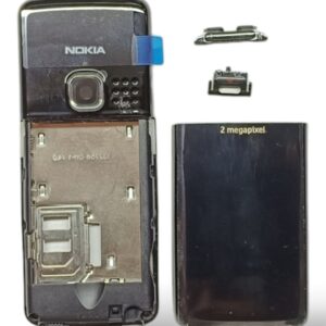 Nokia 6300 Kasa Kapak Nokia Uyumlu 6300 Siyah Renk Orta Kasa Arka Kapak On OFF Ses Tuşu