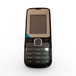 Nokia C2-00 Kasa Nokia C2-00 Uyumlu Full Kasa Siyah Renk Orta Kasa ön kapak Arka Kapak Tuş Takımı Yan Düğmeler