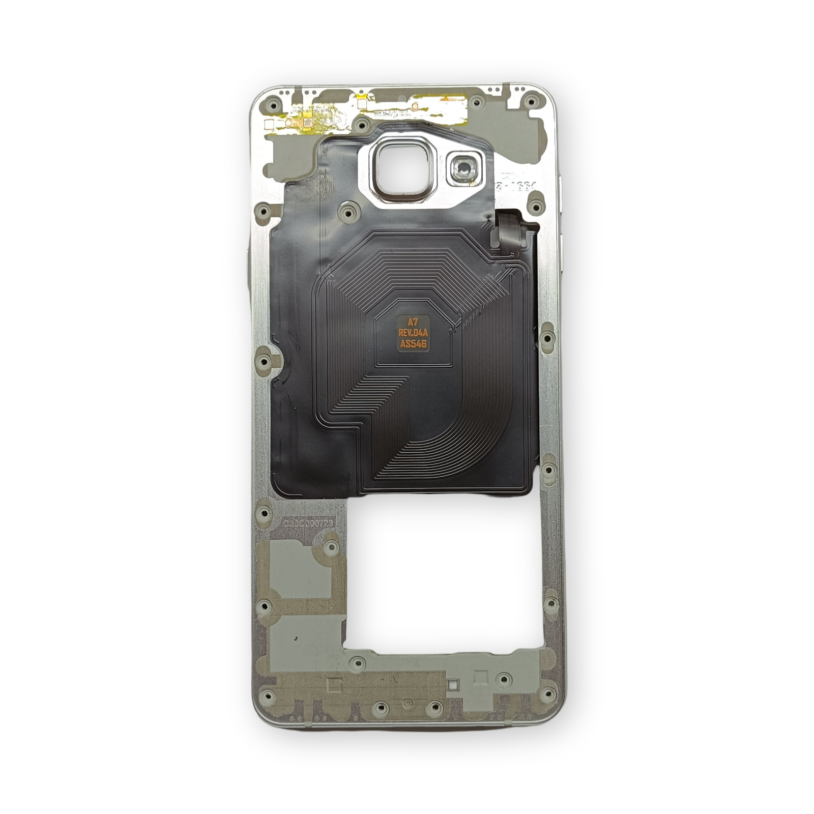 Samsung A710 Kasa Samsung Galaxy A7 2016 Gri Renk Orta Kasa Çıtalı on off Ses tuş bordu buzzer hoparlör Kamera Lens - Görsel 2
