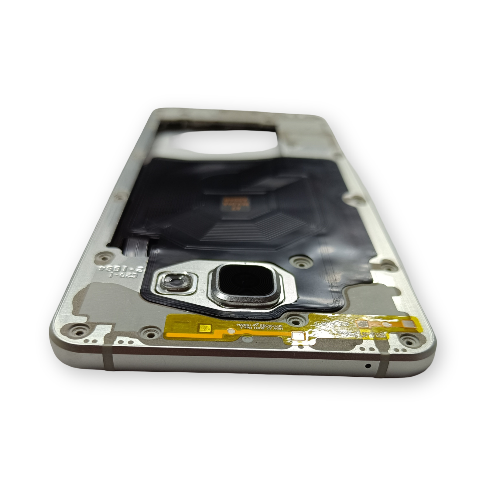Samsung A710 Kasa Samsung Galaxy A7 2016 Gri Renk Orta Kasa Çıtalı on off Ses tuş bordu buzzer hoparlör Kamera Lens - Görsel 3