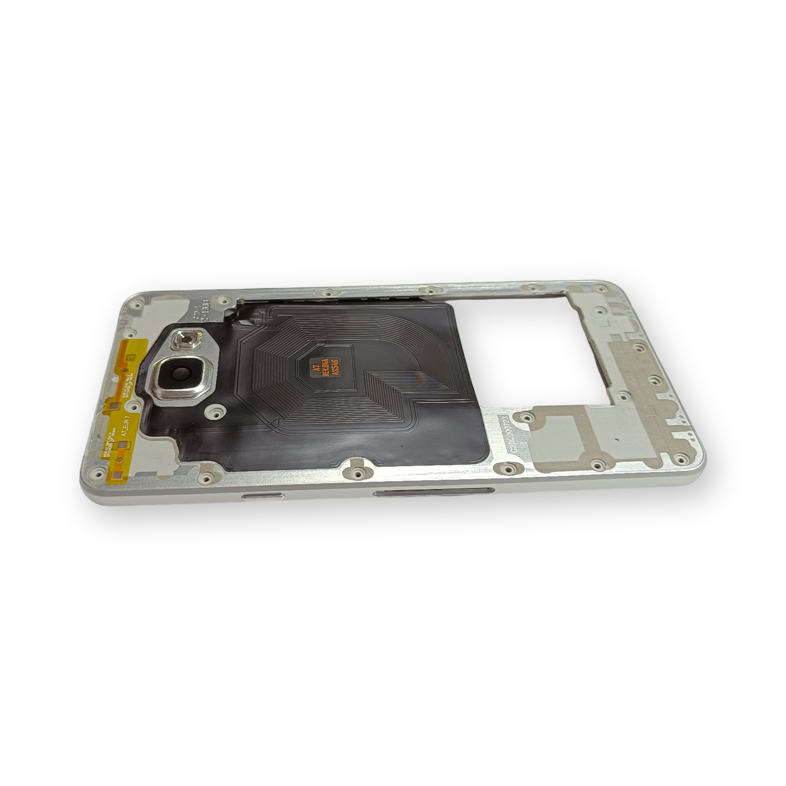 Samsung A710 Kasa Samsung Galaxy A7 2016 Gri Renk Orta Kasa Çıtalı on off Ses tuş bordu buzzer hoparlör Kamera Lens - Görsel 5