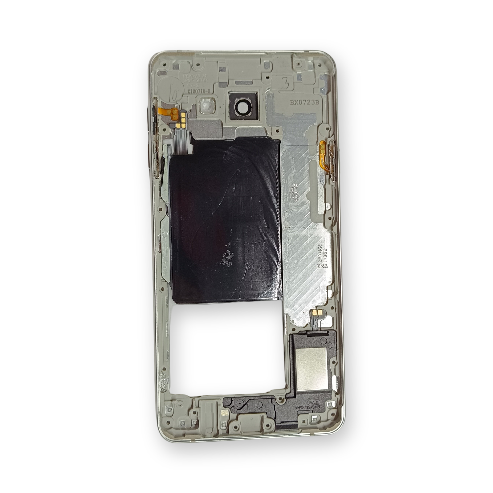 Samsung A710 Kasa Samsung Galaxy A7 2016 Gri Renk Orta Kasa Çıtalı on off Ses tuş bordu buzzer hoparlör Kamera Lens