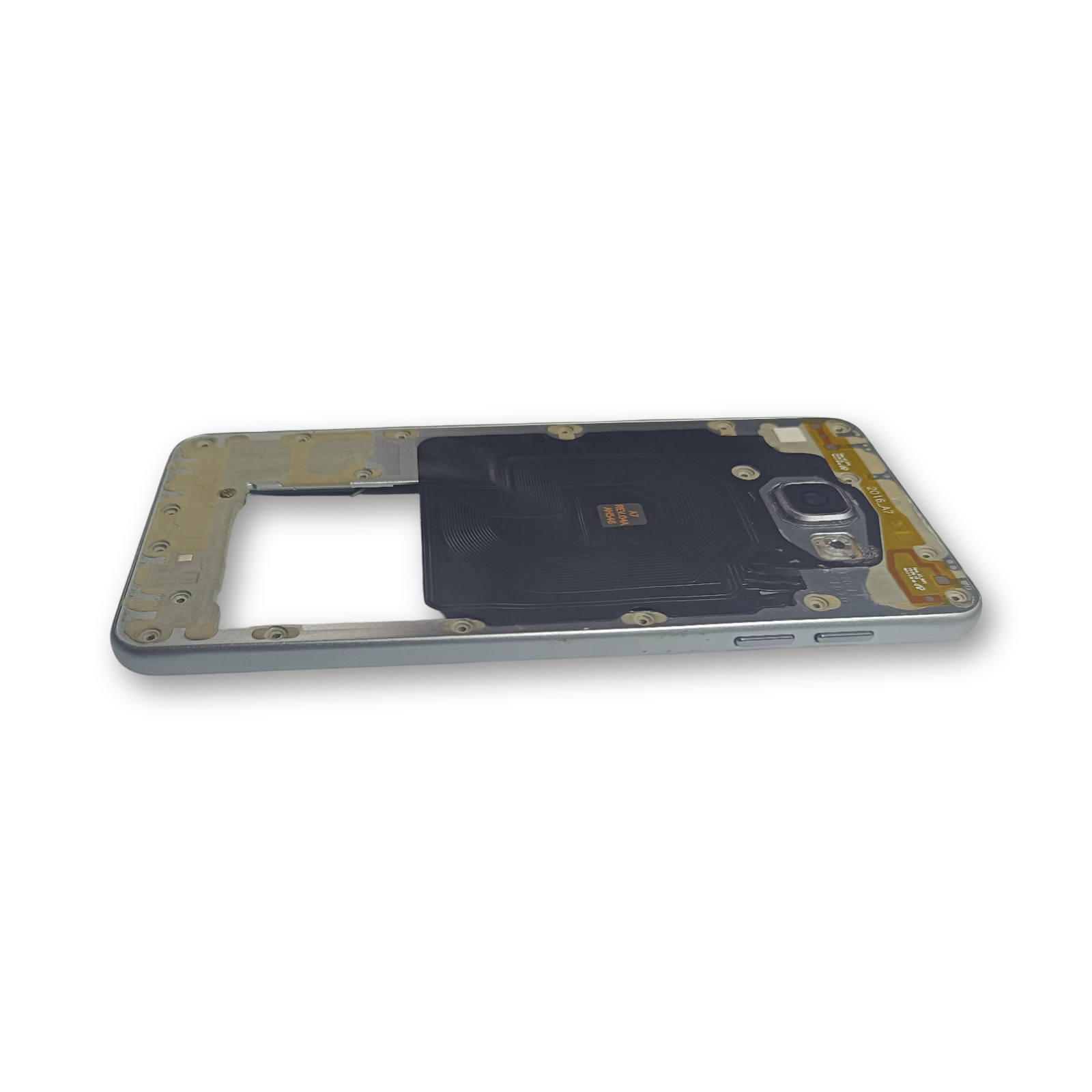 Samsung A710 Kasa Samsung Galaxy A7 2016 Silver Gri Renk Orta Kasa Çıtalı on off Ses tuş bordu buzzer hoparlör Kamera Lens - Görsel 4