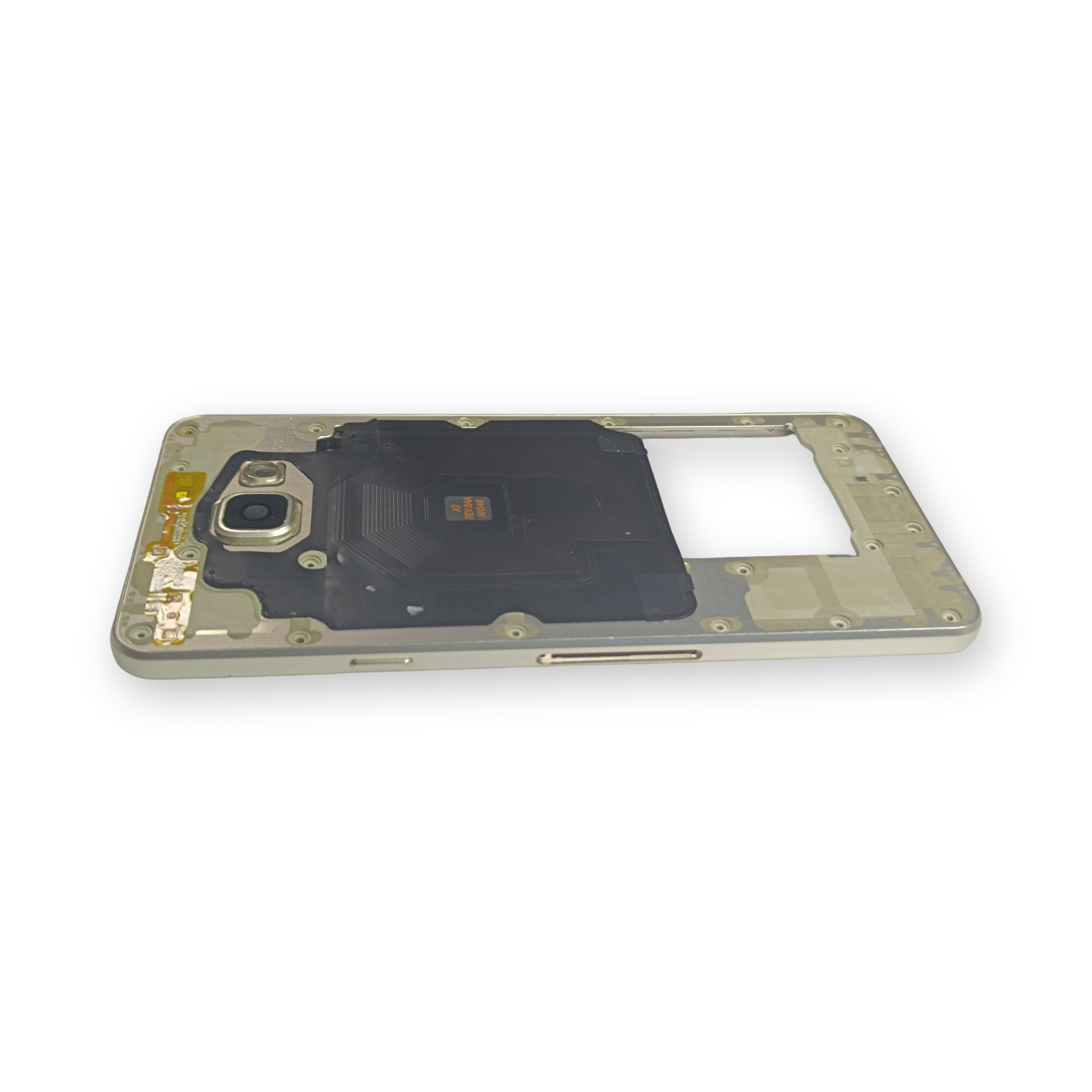Samsung A710 Kasa Samsung Galaxy A7 2016 Gold Renk Orta Kasa Çıtalı on off Ses tuş bordu buzzer hoparlör Kamera Lens - Görsel 3