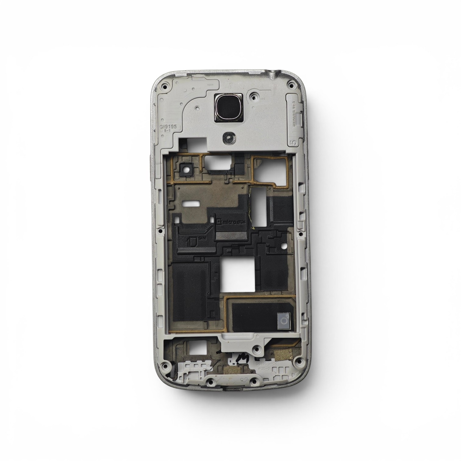 Samsung i9190 Kasa Samsung Galaxy S4 Mini Gri Renk Orta Kasa Çıtalı on off Ses tuş Kamera Lens - Görsel 4